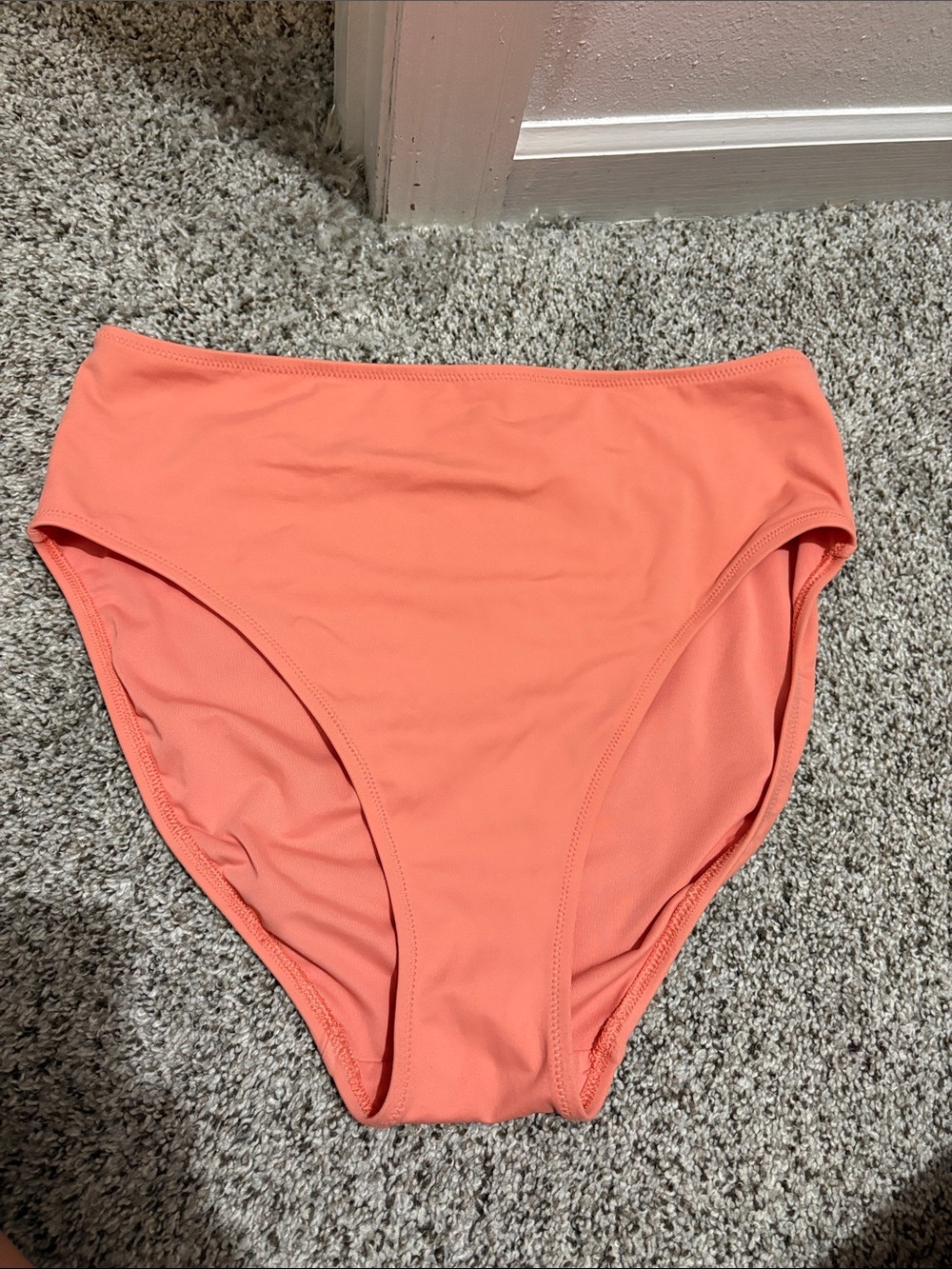 Amazon Essentials Women's High-Rise Bikini Bottoms in Coral
